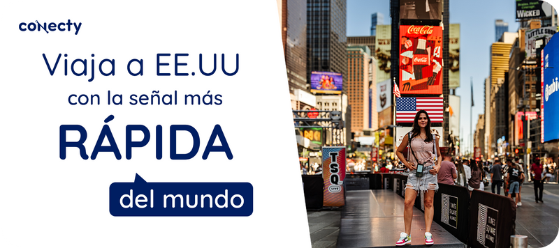 Viajar a EE.UU con la señal más rápida del mundo. Te contamos cómo puedes hacerlo solo con una eSIM